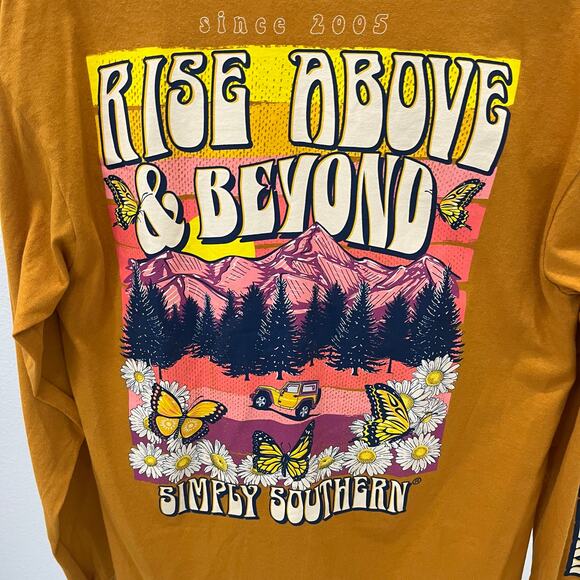 Simply Southern Women's MD "Rise Above & Beyond" Long Sleeve Graphic T-shirt - Picture 3 of 6